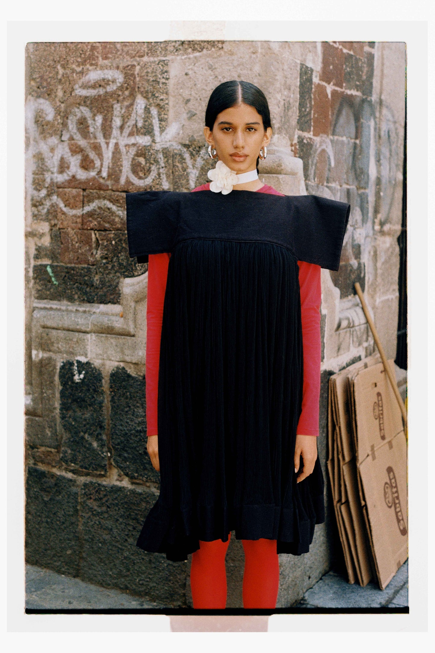 Vestido Plisado Negro