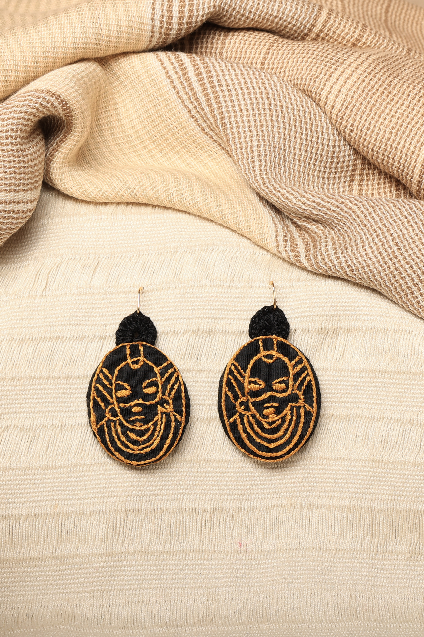 Black Face Earrings