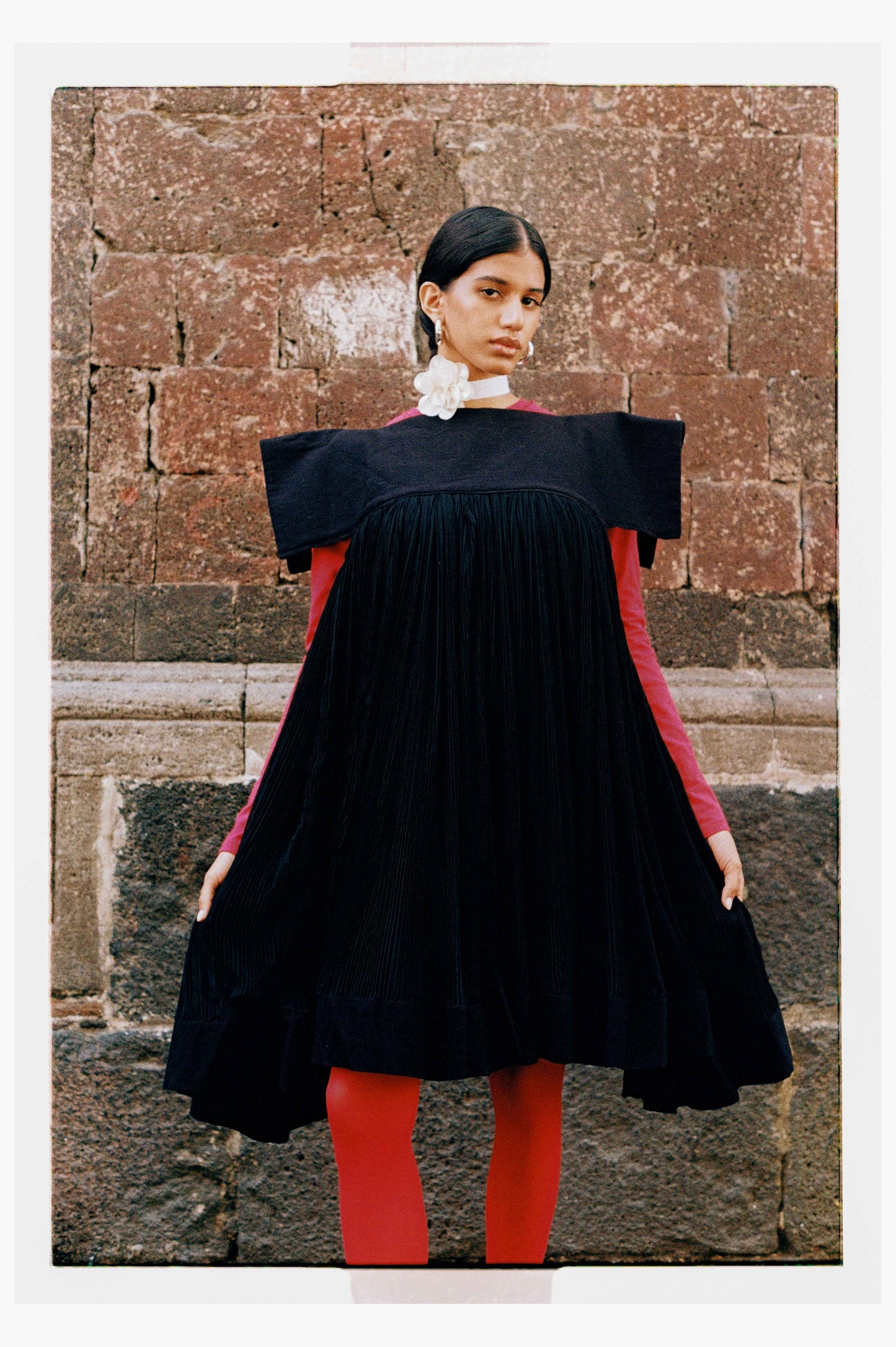 Vestido Plisado Negro