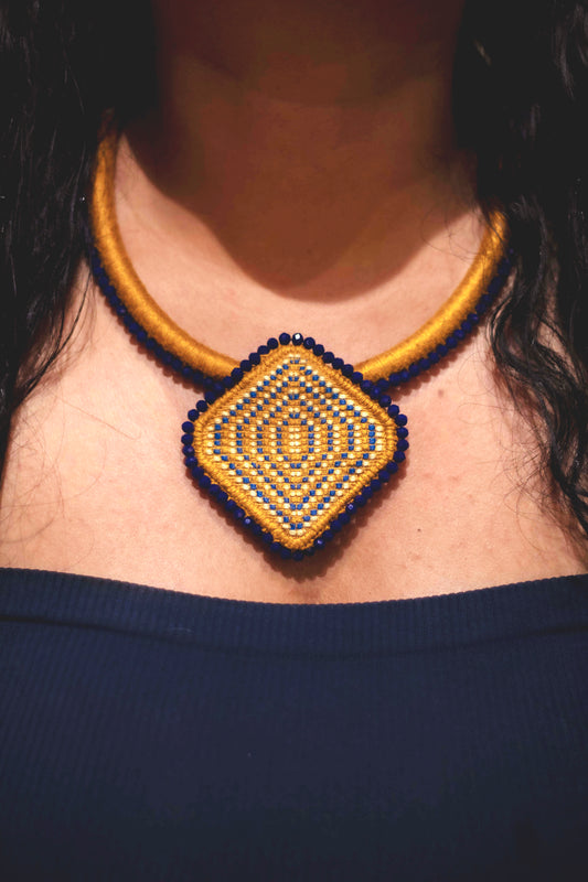 Collar Diamante Brillo Amarillo