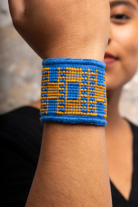 Brazalete Trenzas Largas Azul