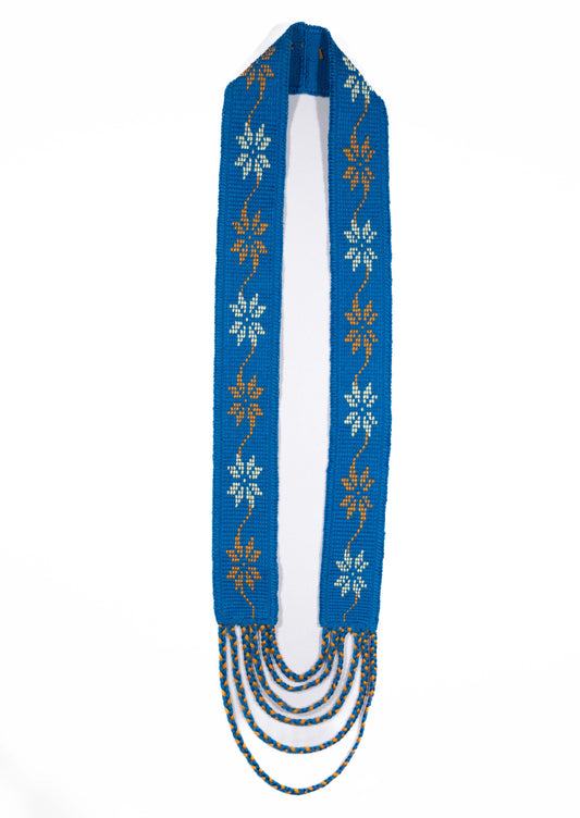 Collar Flor Trenzas Azul