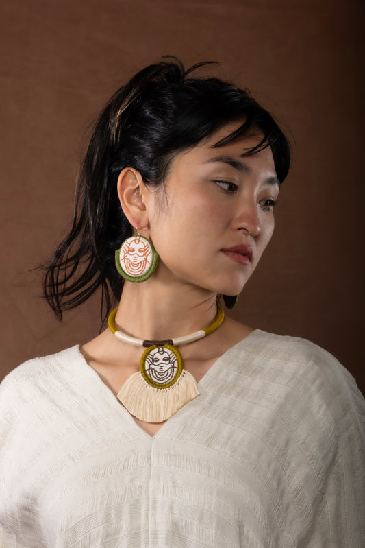 Olive Green Warrior Earrings